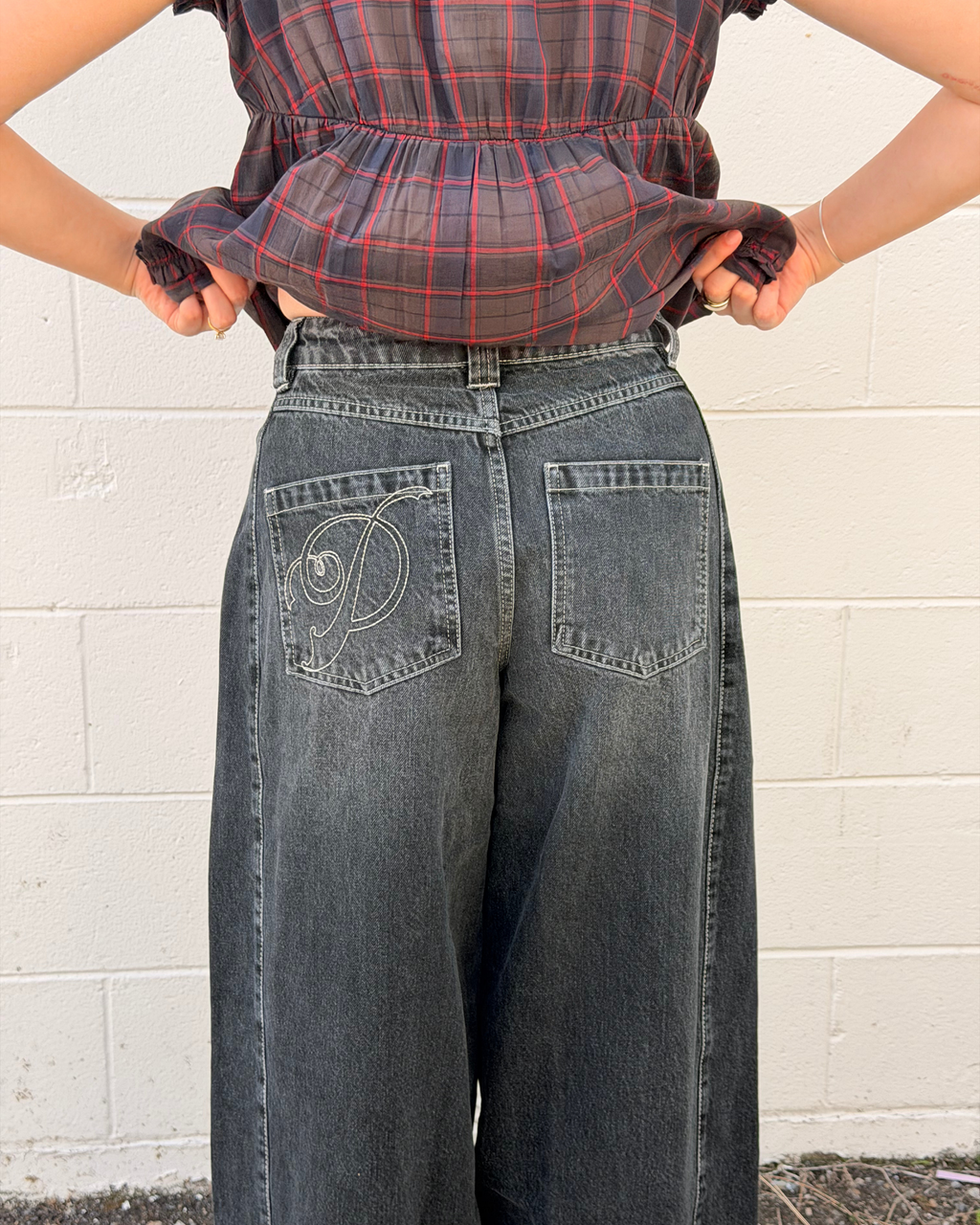 Damson Madder Erika Barrel Jeans Washed Black