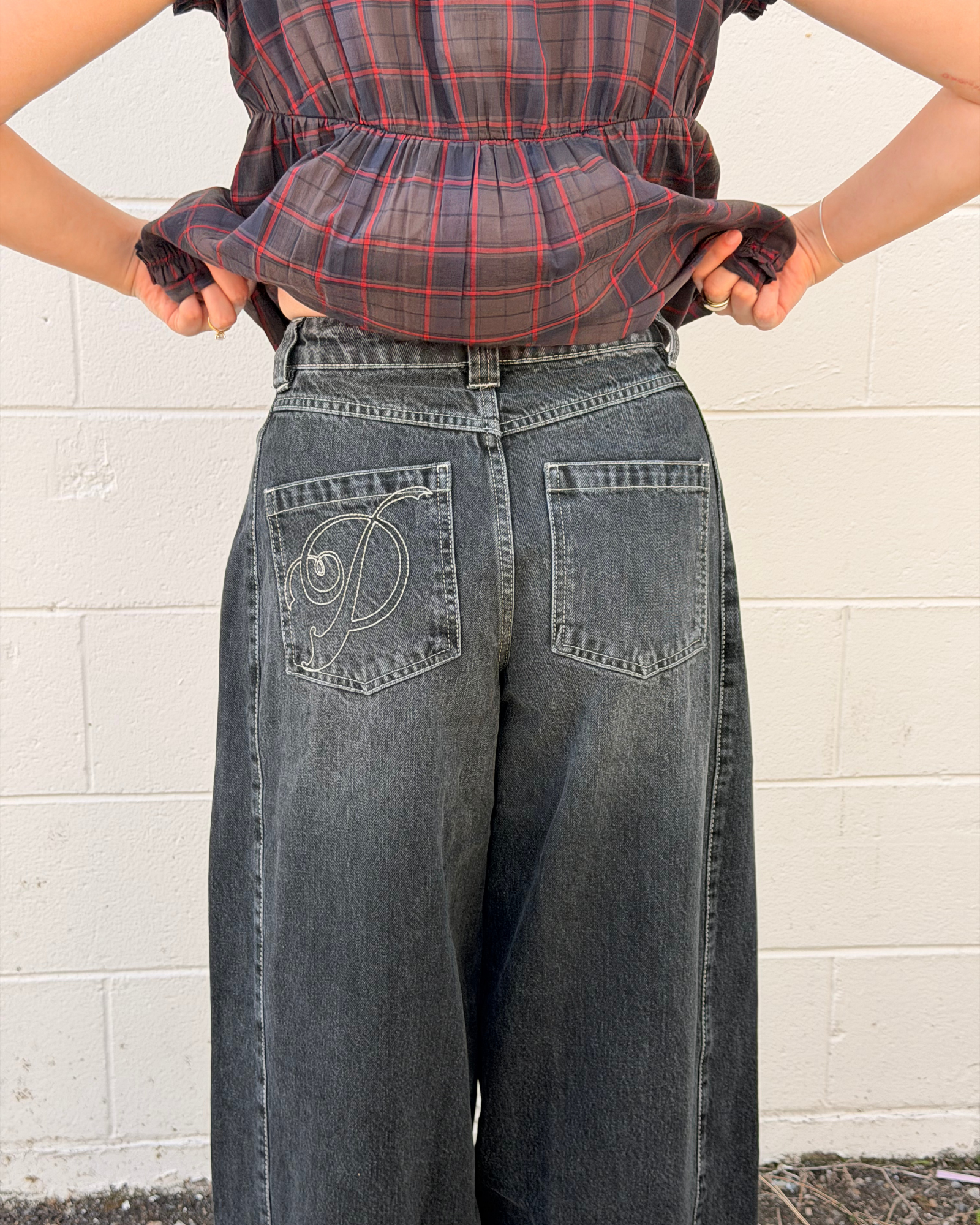 Damson Madder Erika Barrel Jeans Washed Black