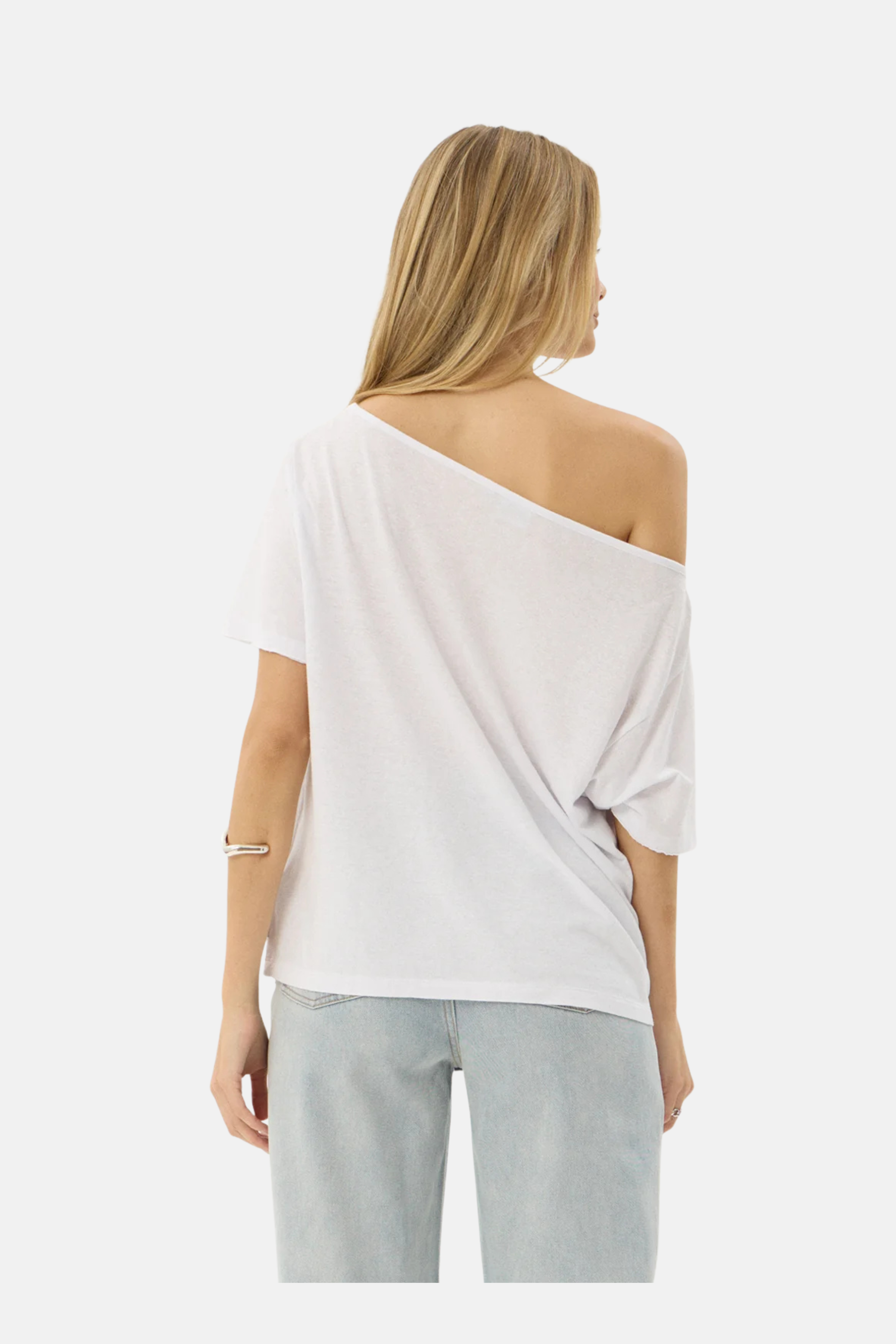 Afends Sabina Off Shoulder Tee White