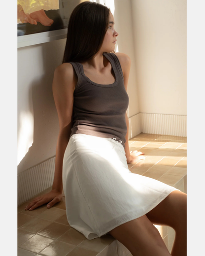 Mavis & Noah The Slip Skirt White