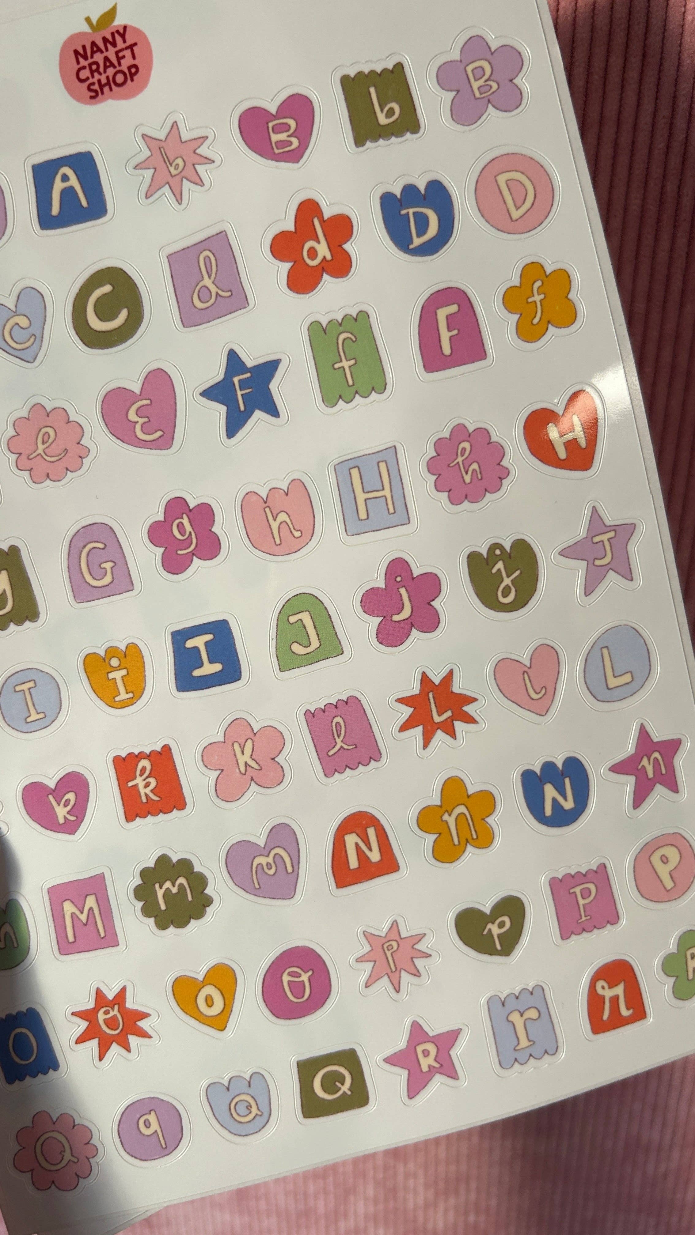MULTICOLOUR ALPHABET STICKER SHEET X 2 A5 | NANY CRAFT