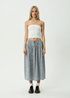 Afends Marlow Midi Skirt Indy Navy Check