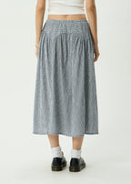 Afends Marlow Midi Skirt Indy Navy Check