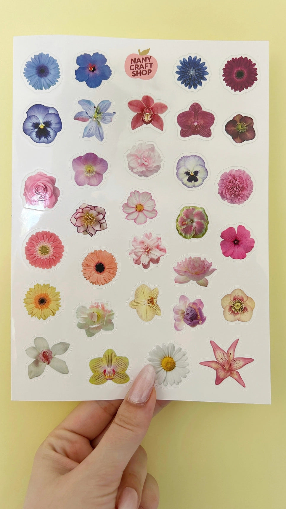 A5 FLOWER STICKER SHEET | NANY CRAFT SHOP