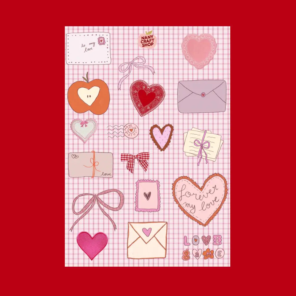 A5 STICKER SHEET VALENTINE'S DAY | NANY CRAFT STORE