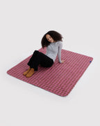 Baggu Puffy Picnic Blanket Azalea Pink Tartan