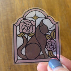 Kira Cyan Glass Cat Sticker