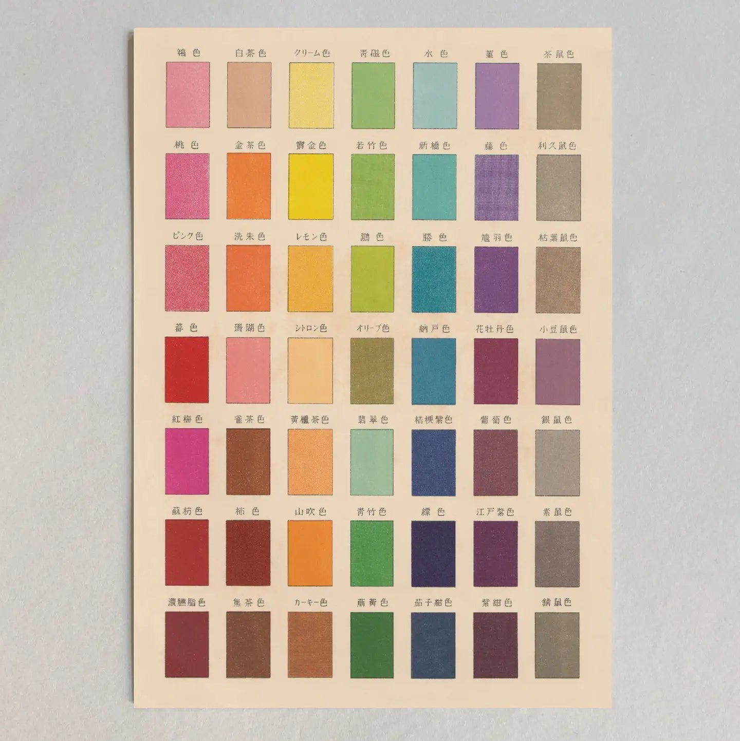 Kiku Print Colour Chart #3 Postcard