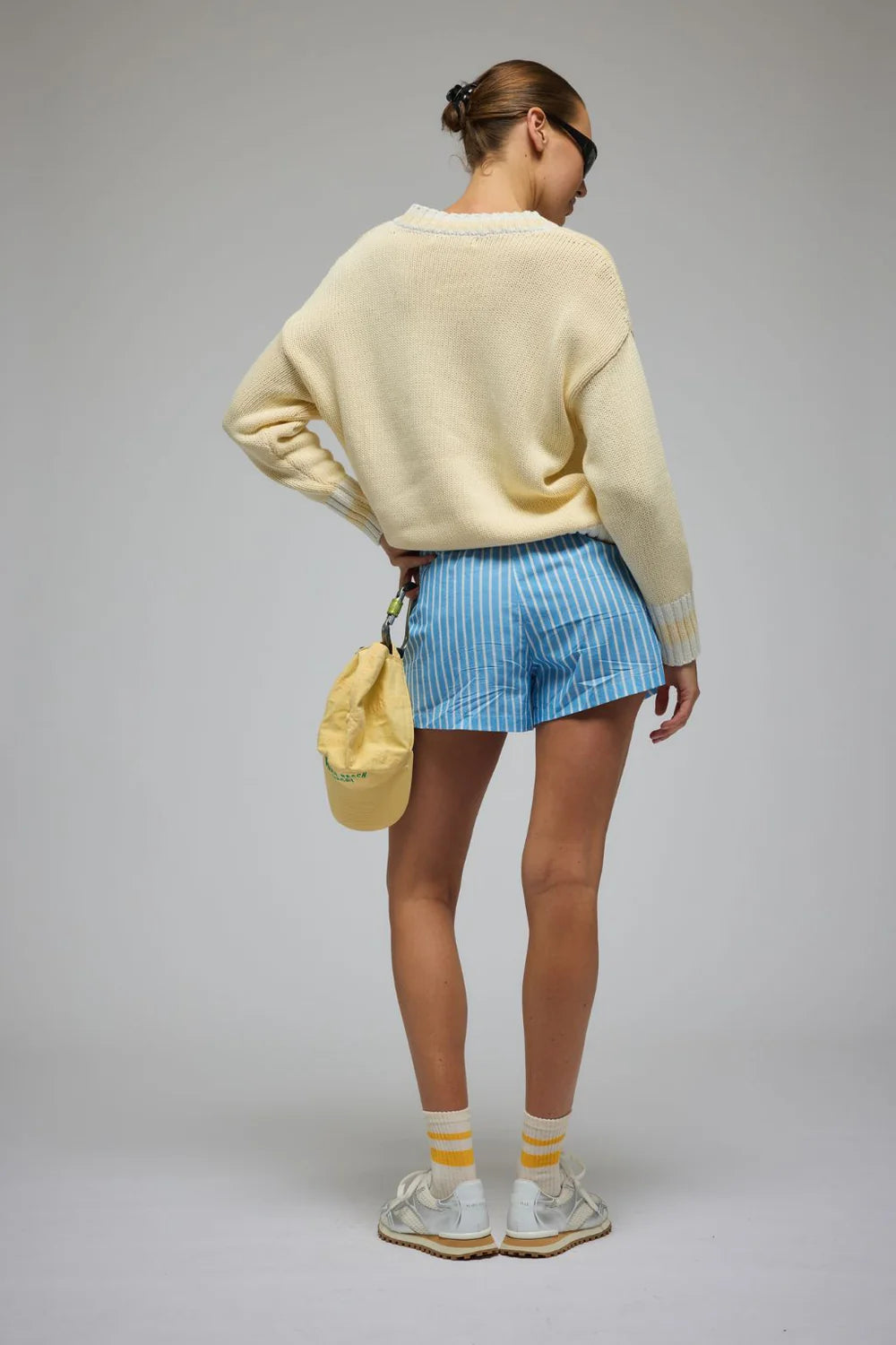 LIBBY COTTON STRIPE SHORT | SKY BLUE STRIPE