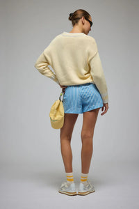LIBBY COTTON STRIPE SHORT | SKY BLUE STRIPE