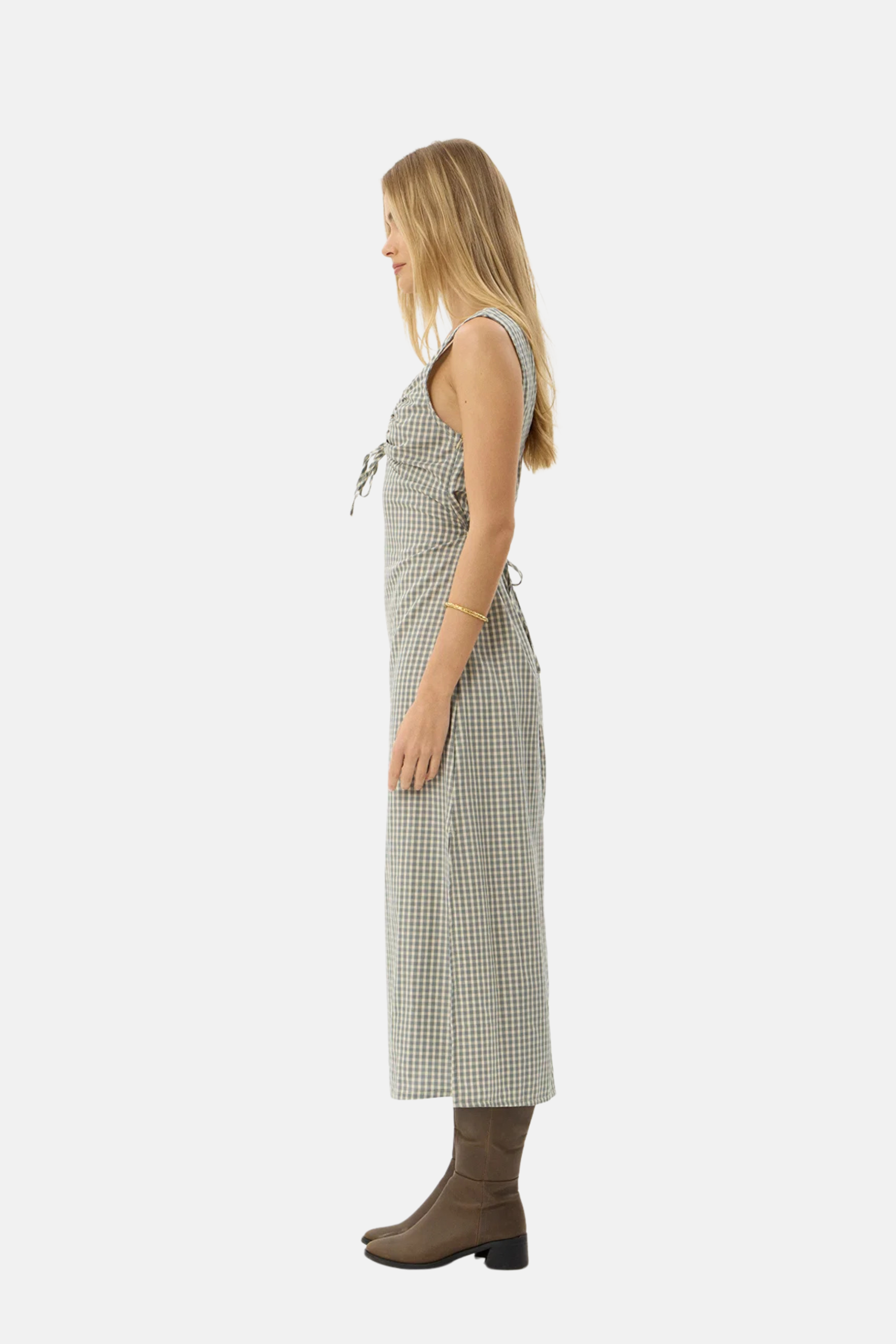 Afends Izzy Maxi Dress Alpine Check