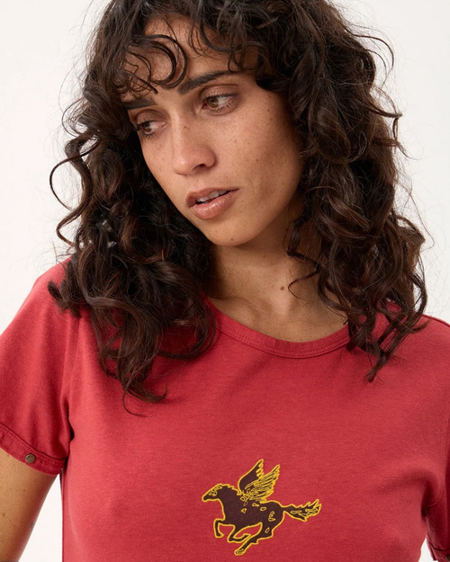 Afends Hard Luck Baby Tee Vintage Cherry
