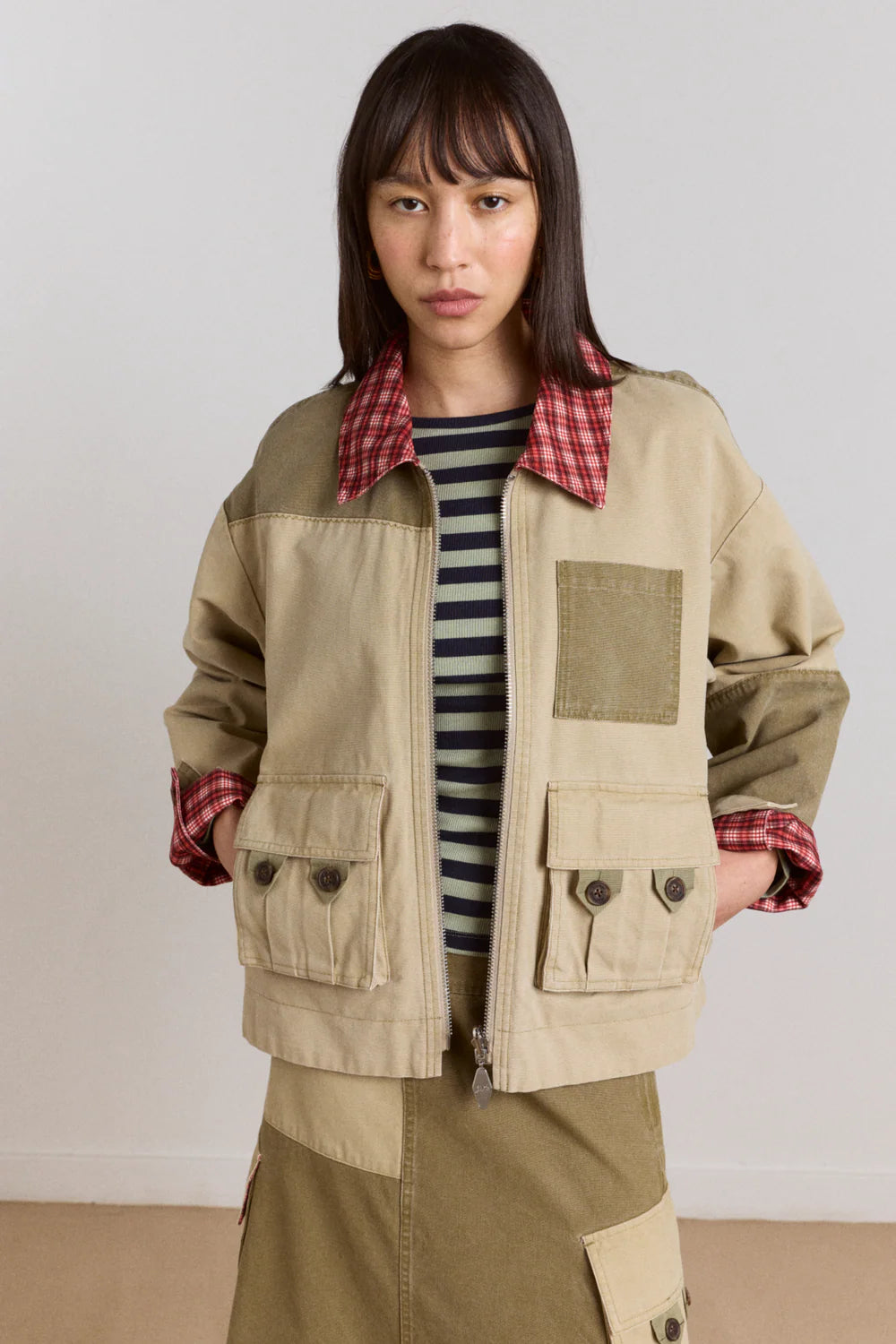 MARCELLE REVERSIBLE BARN JACKET | RED