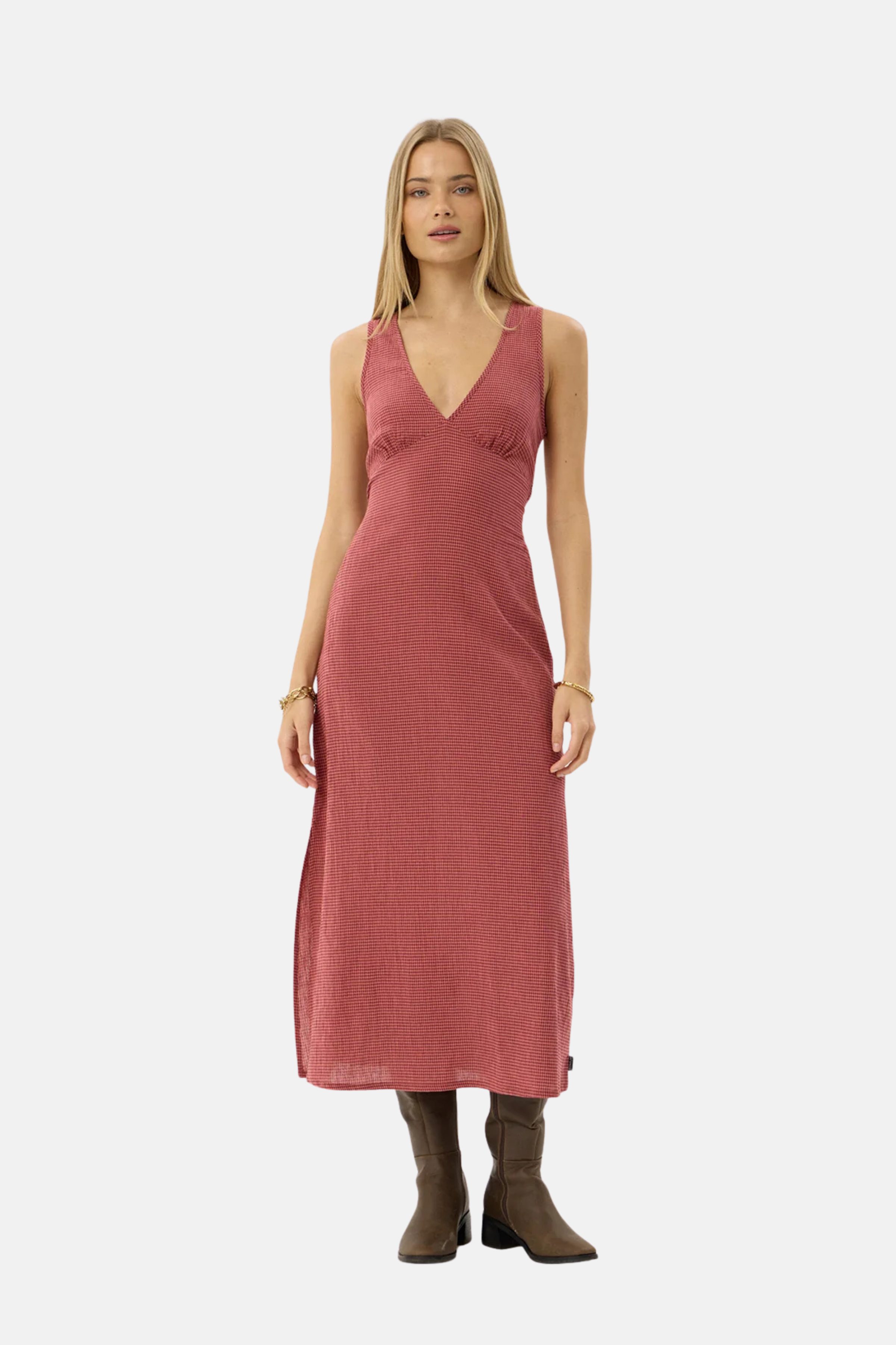 Afends Tully Seersucker Maxi Dress