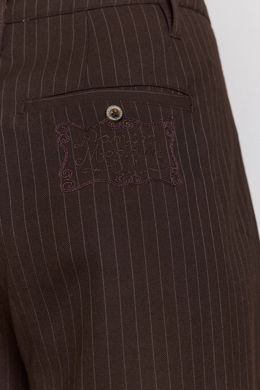 FABIA TROUSER | CHOC PINSTRIPE