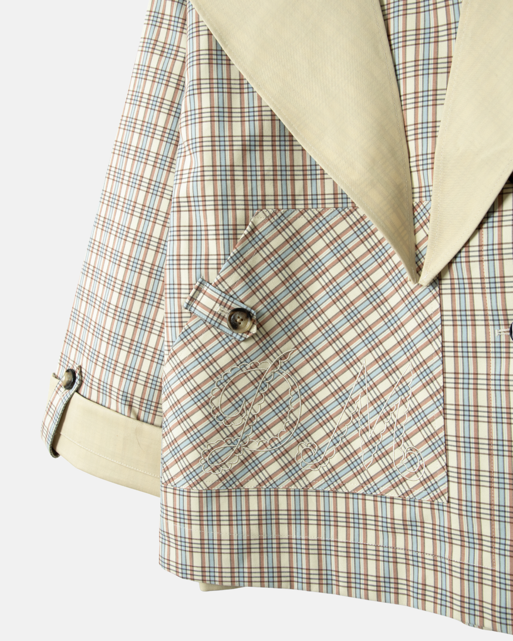 Damson Madder Jerry Reversible Crop Trench Ginger Check