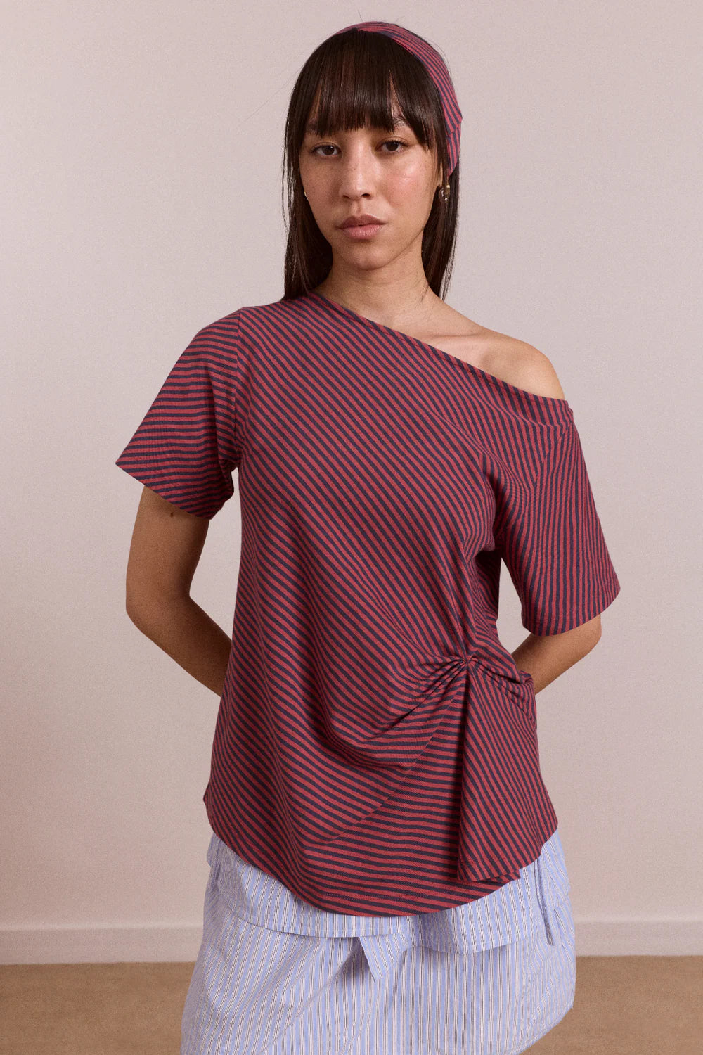 REECE TEE | RED STRIPE
