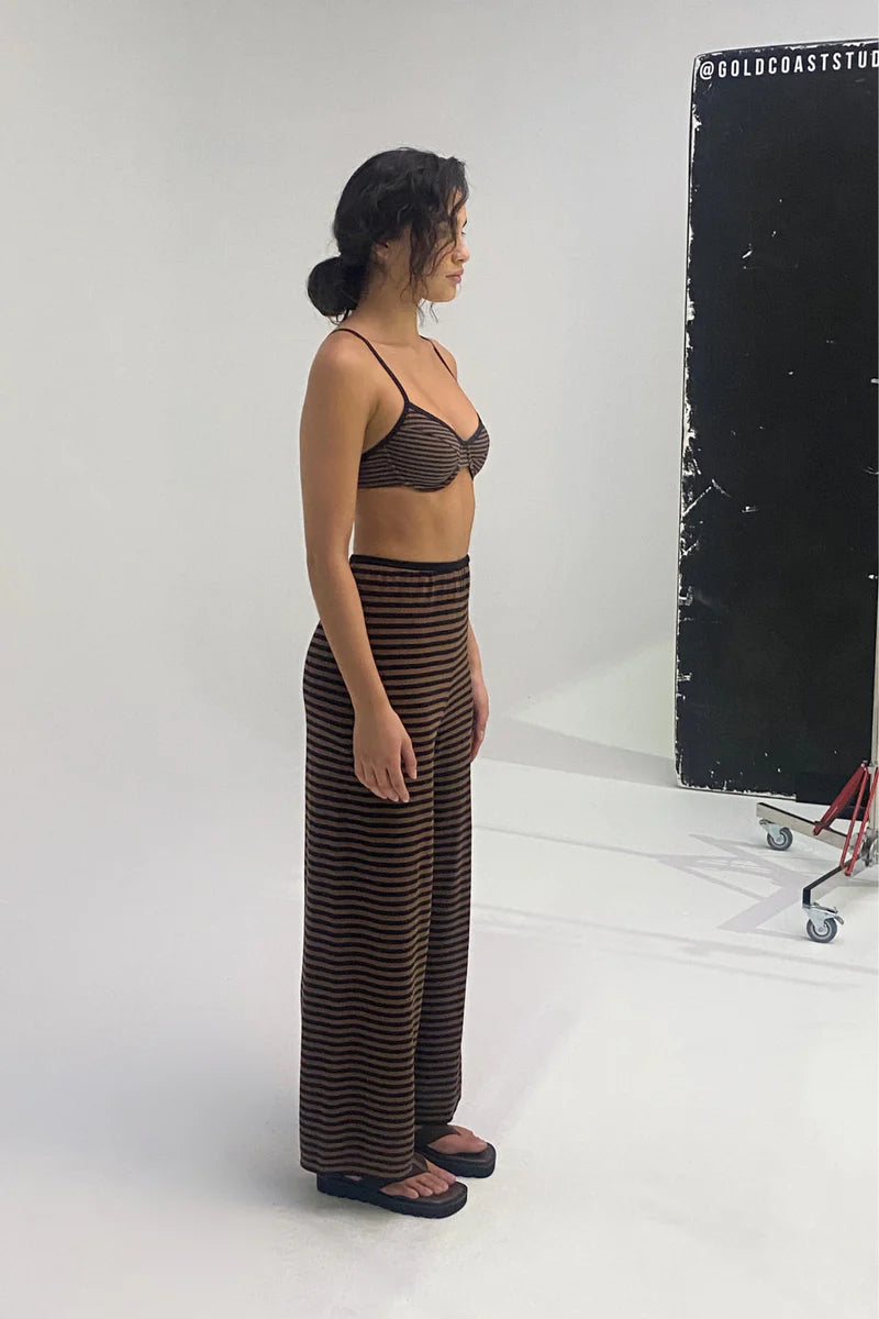 Zulu & Zephyr Knit Pant Brown Stripe