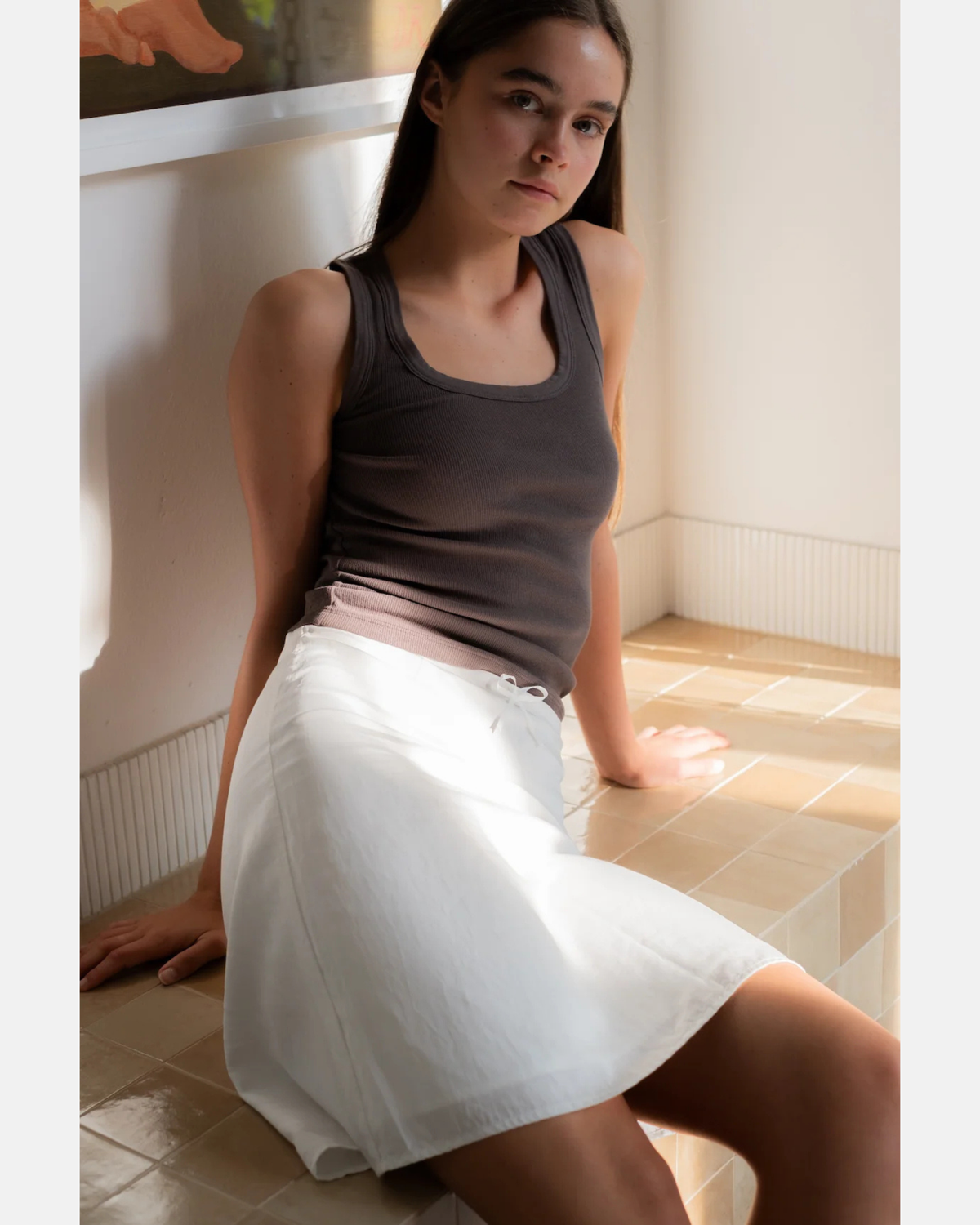Mavis & Noah The Slip Skirt White