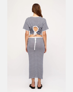 Zulu & Zephyr Blue Pin Stripe Knit Tie Tee