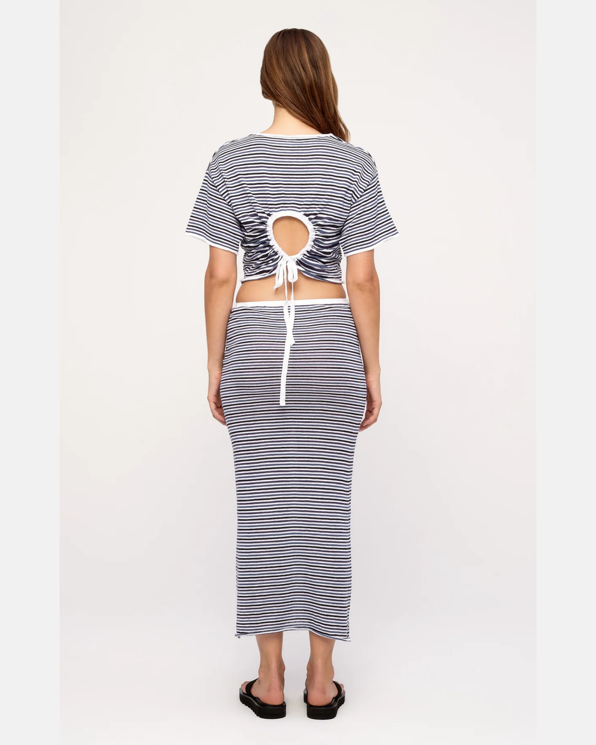 Zulu & Zephyr Blue Pin Stripe Knit Tie Tee