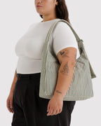 BAGGU NYLON SHOULDER BAG | SAGE STRIPE
