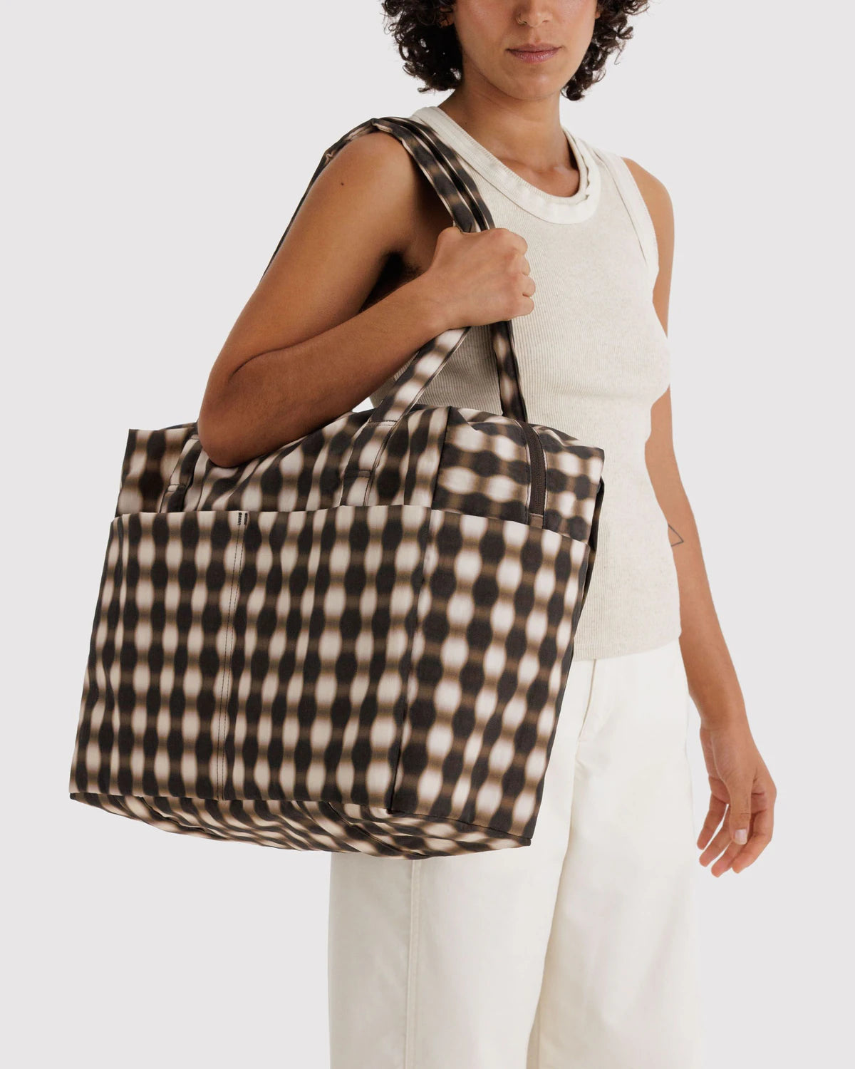 CLOUD CARRY ON | BLURRED GINGHAM BROWN