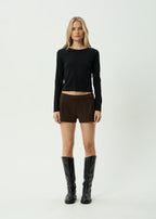 Afends Demi Recycled Low Rise Short Coffee