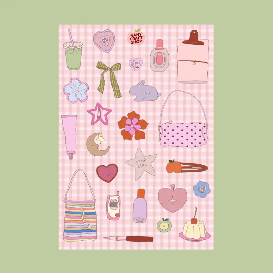A5 STICKER SHEET WHAT'S IN MY BAG | NANY CRAFT STORE