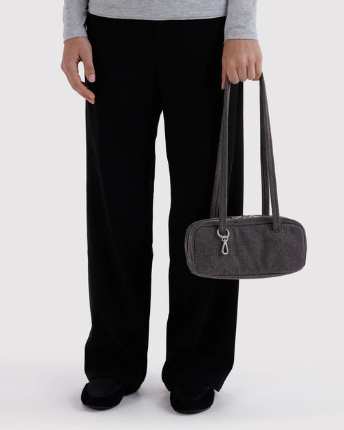 Baggu Small Denim Bowler Bag Washed Black