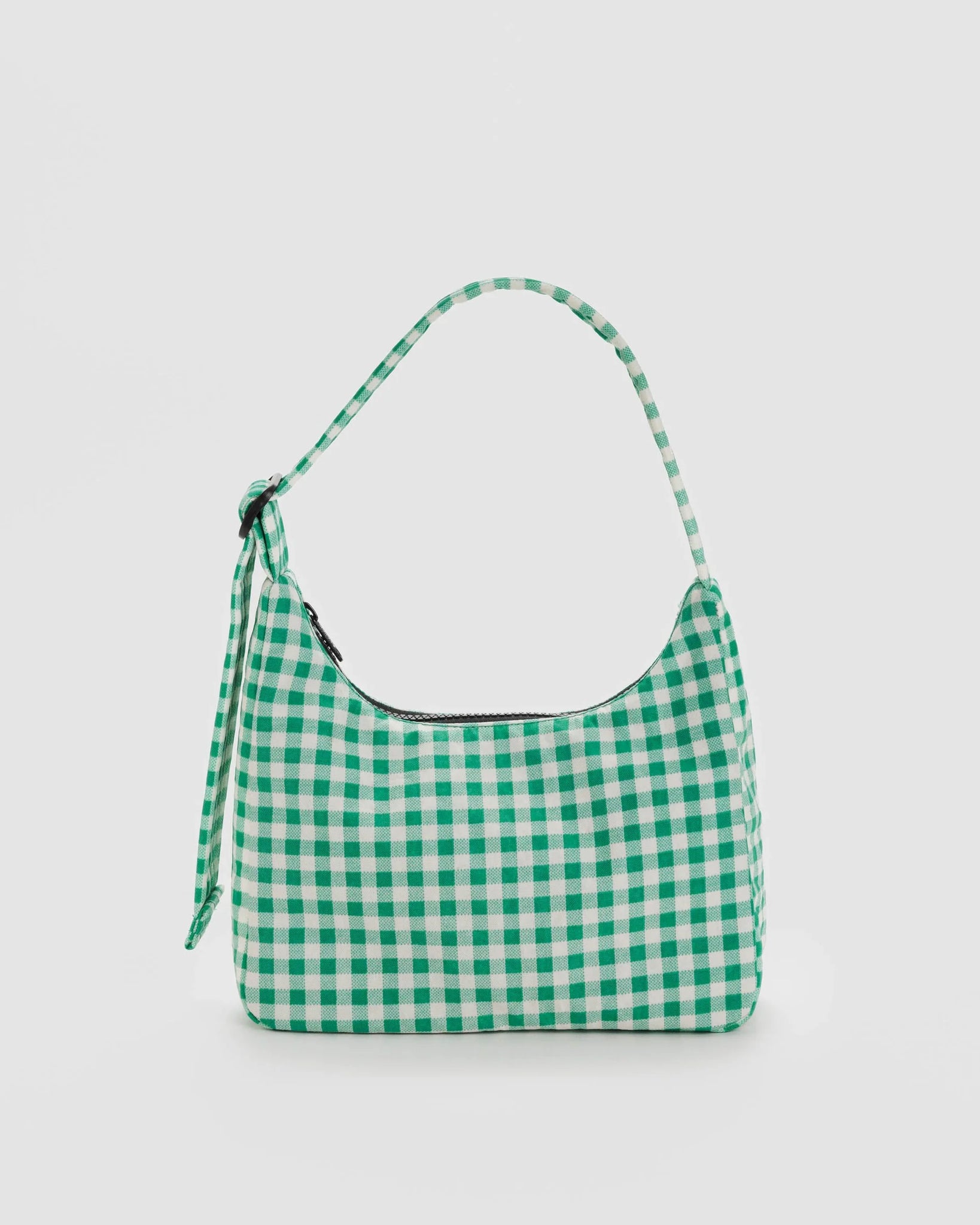 MINI NYLON SHOULDER BAG | GREEN GINGHAM