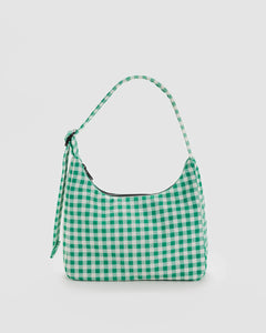 MINI NYLON SHOULDER BAG | GREEN GINGHAM