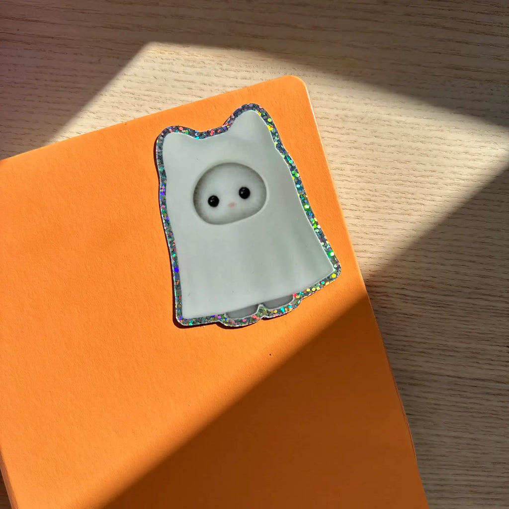 GHOST GLITTER VINYL STICKER | SHELLFLOWER
