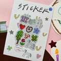 Victoria Catten Pony and Cat Glitter Portrait Sticker World