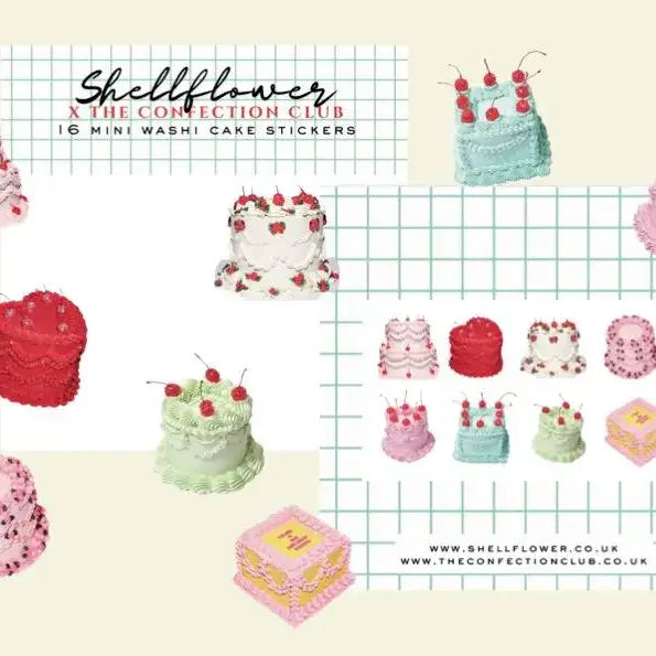 CAKE WASHI FLAKE STICKERS | SHELLFLOWER