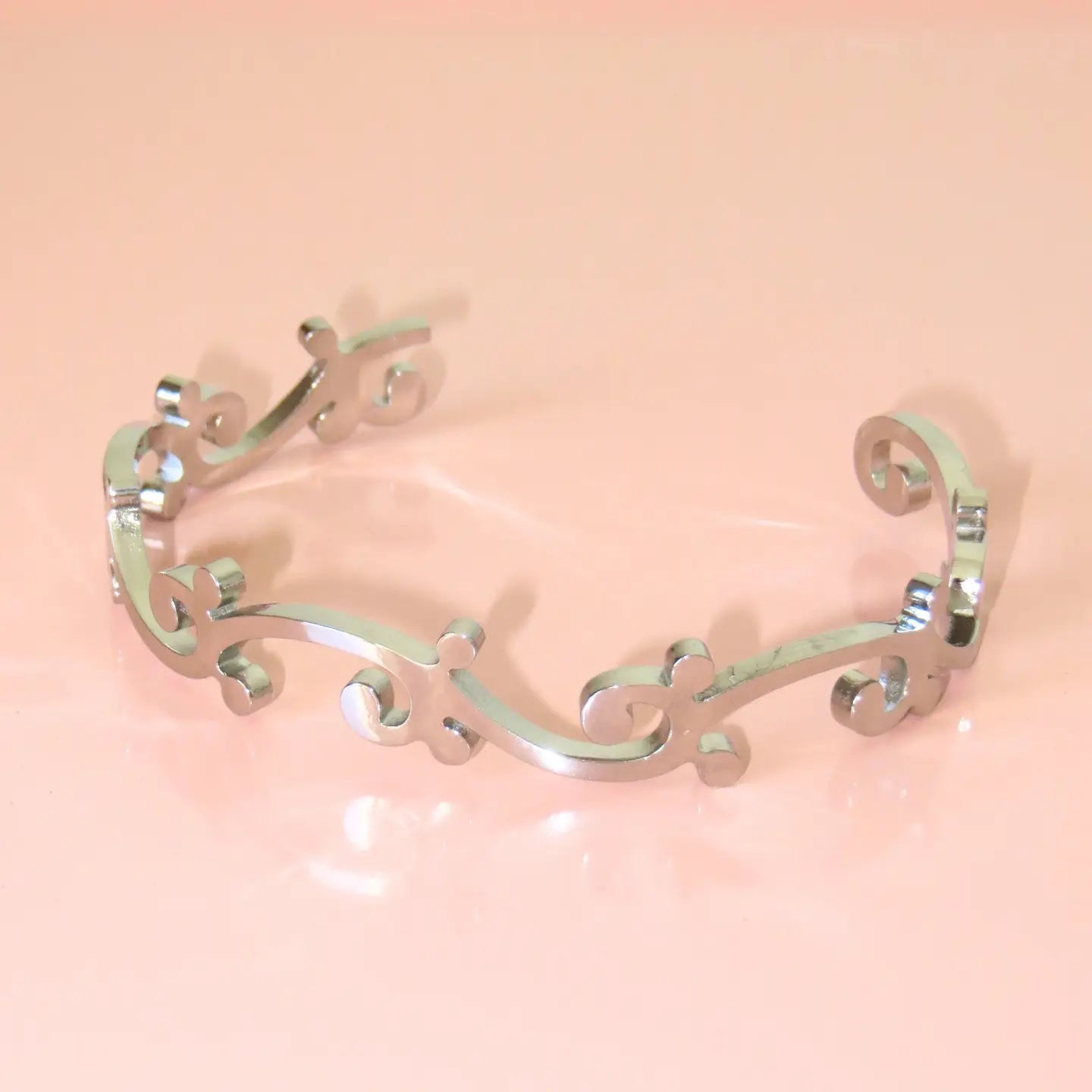 Unlucky Wishes Spring Swirls Silver Cuff Bracelet