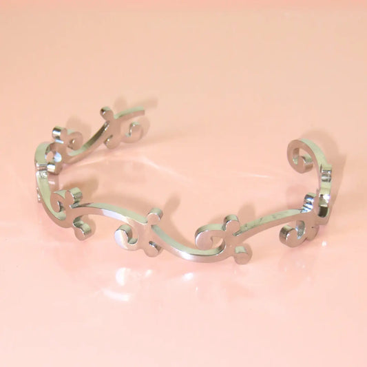 Unlucky Wishes Spring Swirls Silver Cuff Bracelet