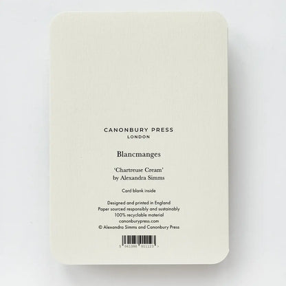 Canonbury Press Chartreuse Cream Blancmange Greeting Card