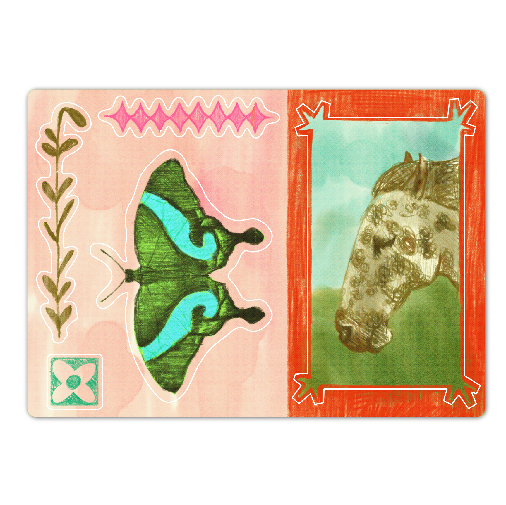 POSTCARD! Sticker Sheet