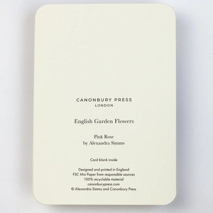 Canonbury Press Pink Rose Greeting Card