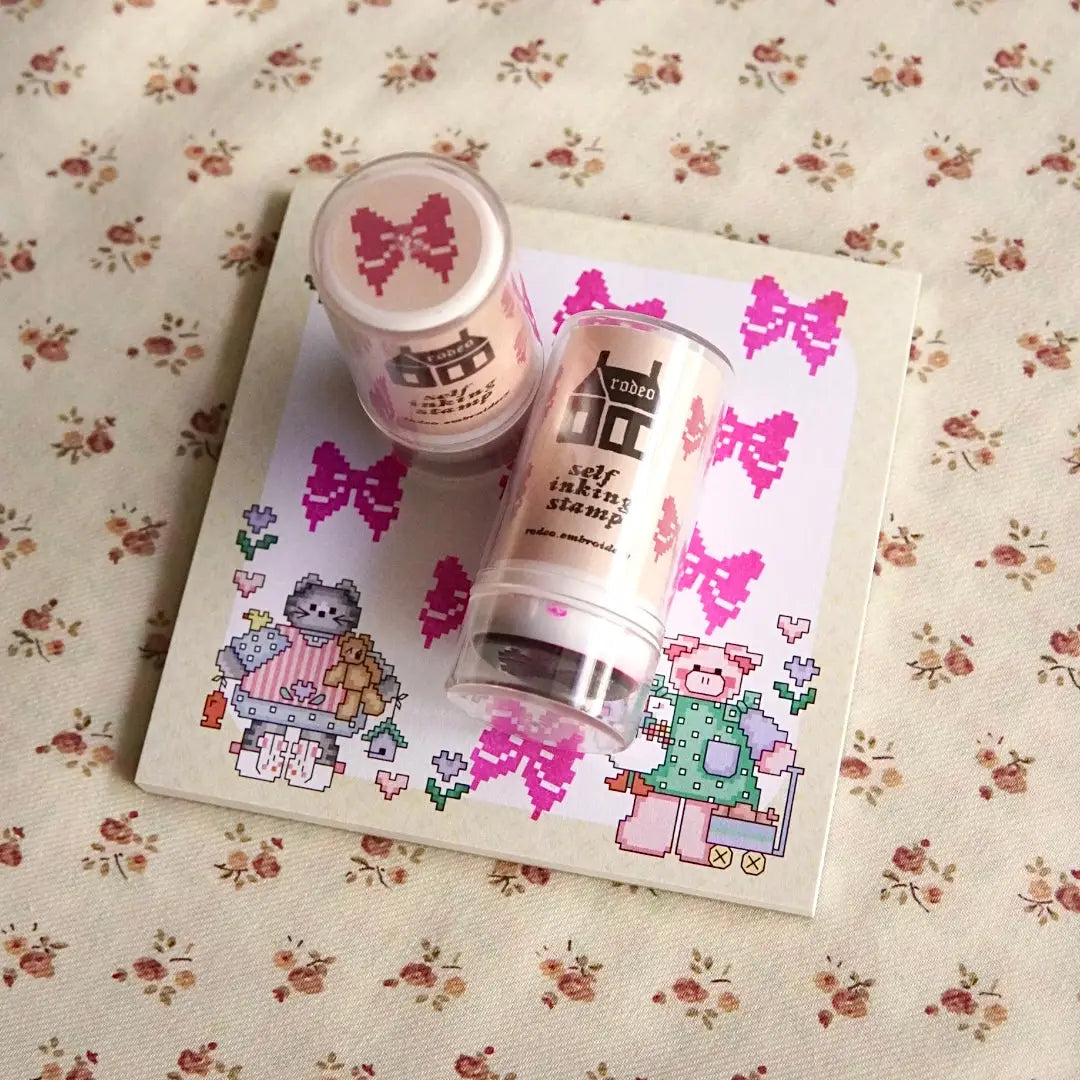 Rodeo Embroidery Bow Self Inking Stamp