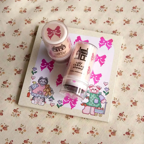 Rodeo Embroidery Bow Self Inking Stamp