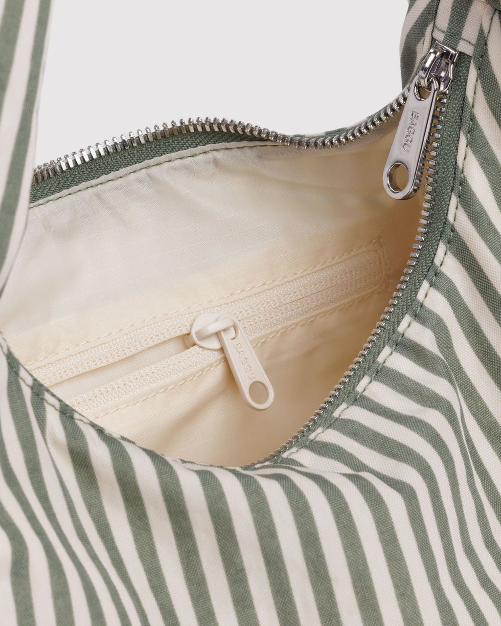 SMALL NYLON MERINGUE BAG | SAGE STRIPE