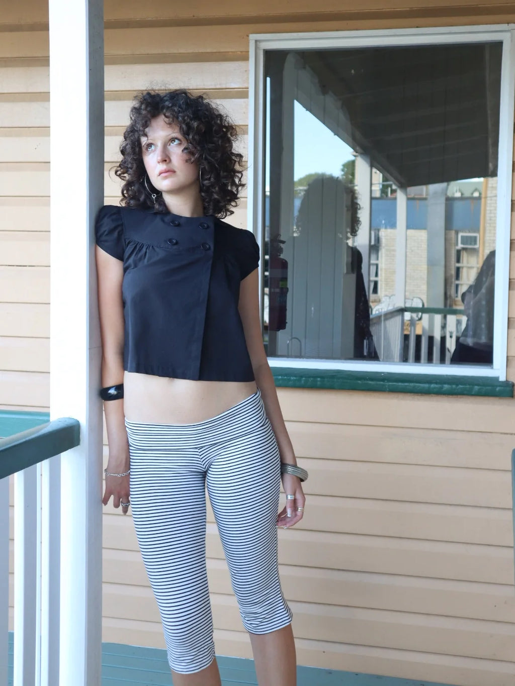Obelia's Baby Button Top Black