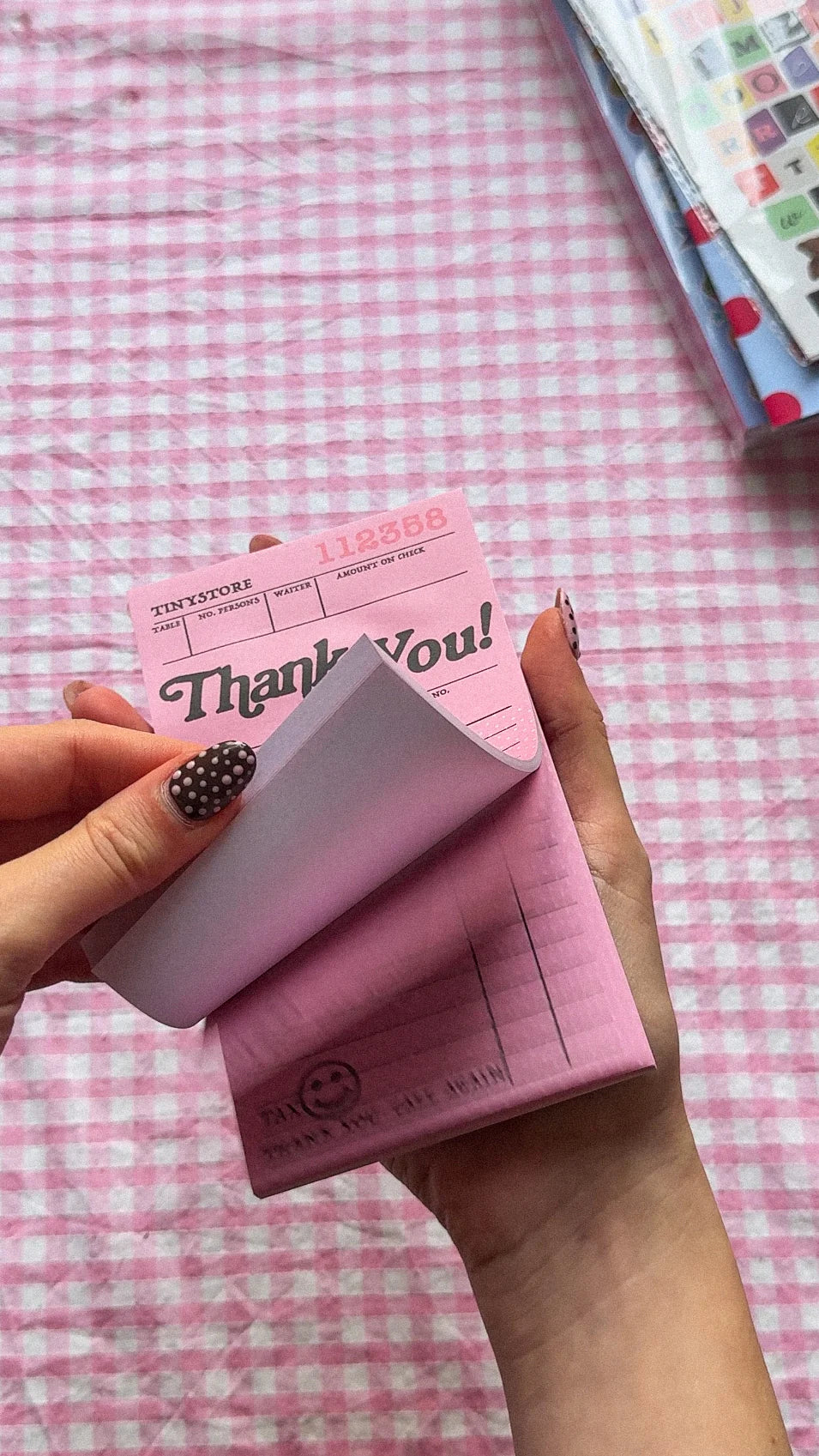 SIGNATURE PINK 'THANK YOU'  NOTEPAD
