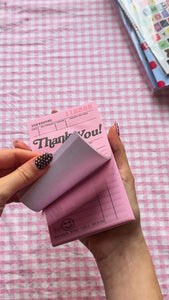 SIGNATURE PINK 'THANK YOU'  NOTEPAD