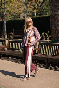 ALPINE COTTON STRIPE SHIRT | RED WINE