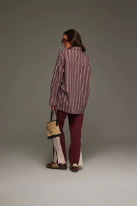 ALPINE COTTON STRIPE SHIRT | RED WINE
