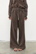 WIDE LEG ACID WASH TRACKSUIT PANT - SOIL