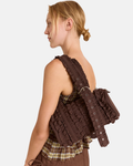 Damson Madder Waverly Mini Ruffle Barrel Bag Choc